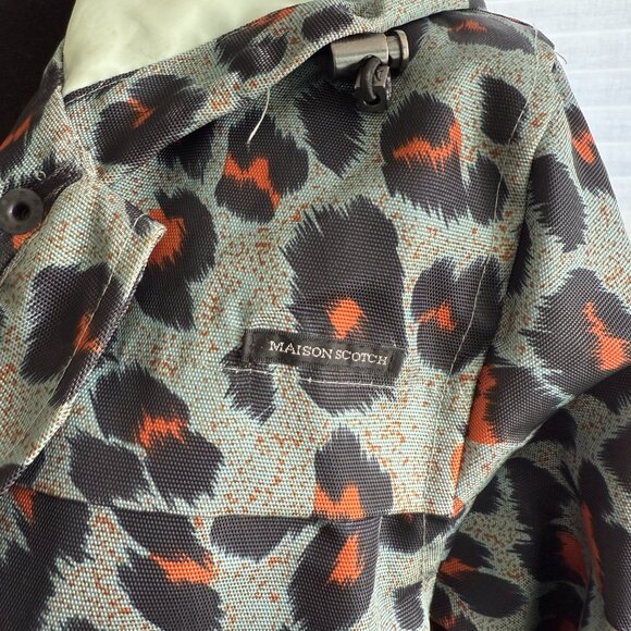 Maison Scotch “So Cabana” Leopard Mesh Rain Jacket – Size M - Picture 4 of 6